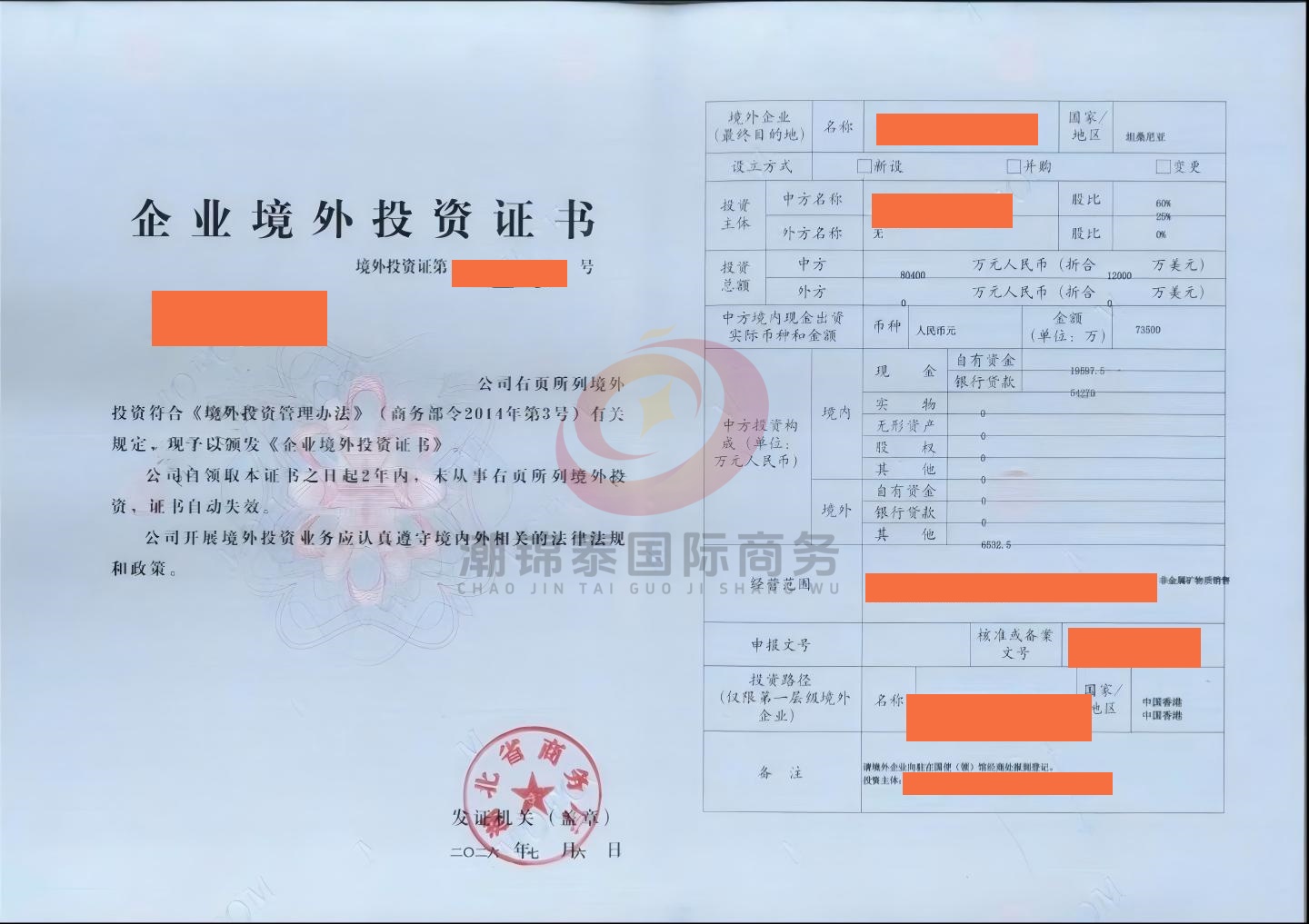 ODI备案案例
